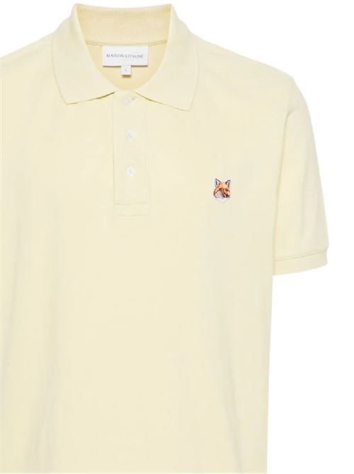 Polo in piqué di cotone giallo chiaro Maison Kitsuné | LM00208KJ7002P712